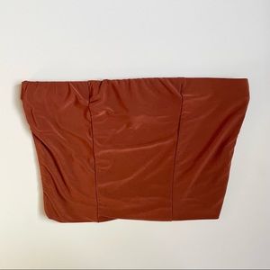 Prettylittlething Tube Top Rusty Orange NWOT Size US 0 UK 4 XS